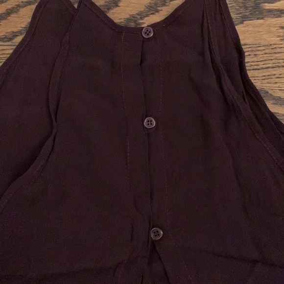 American Eagle Flowy Maroon Crepe Tank Top - Picture 3 of 5